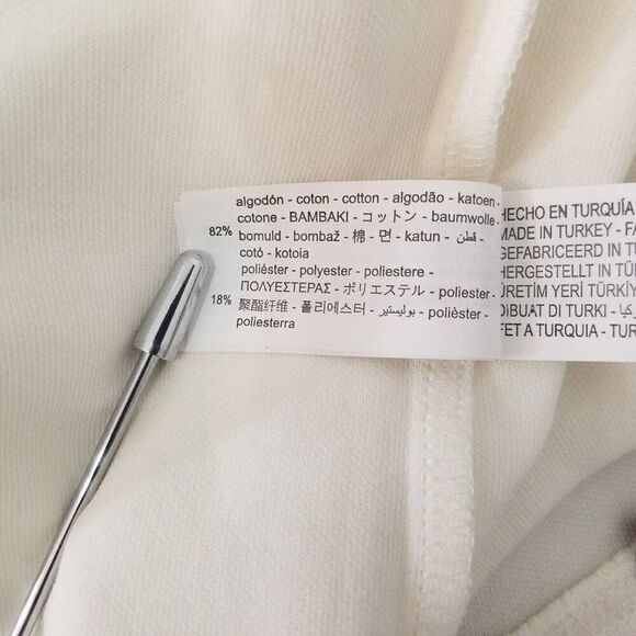 Zara Oversized T-Shirt Size Small Off White Shoulder Pads Short Sleeve Cropped - Picture 10 of 10